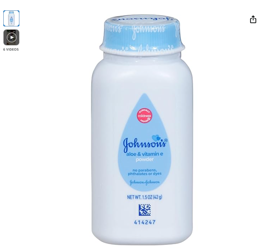 Johnson’s Baby Naturally Derived Cornstarch Baby Powder