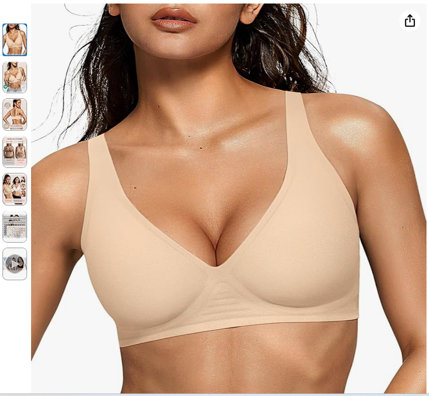 OEAK Women’s Deep V Wireless Bra